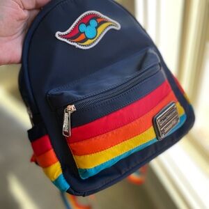 Disney Cruise Line x Loungefly Mini Backpack – Rainbow Straps (12”)